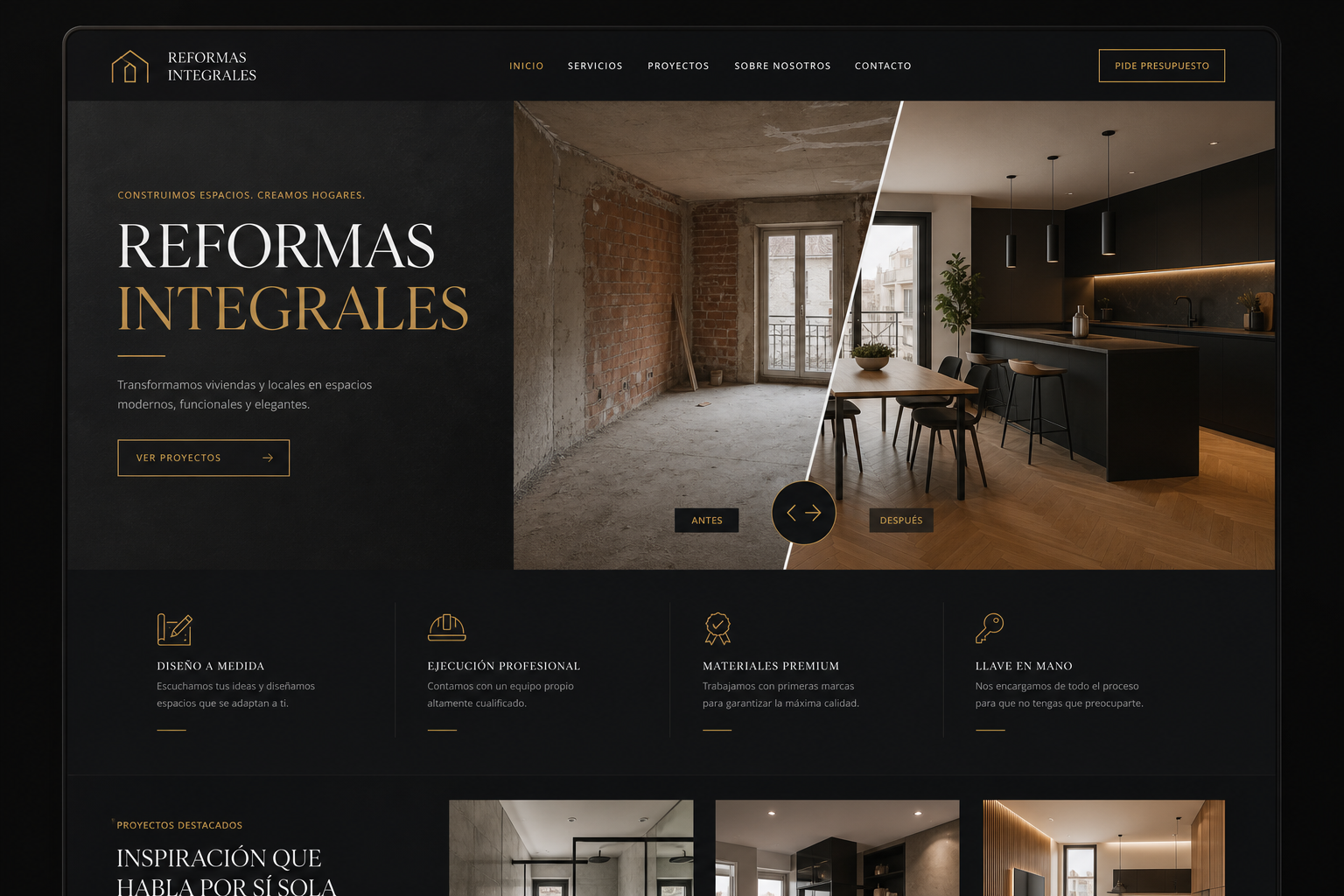 Diseño web para empresa de reformas integrales — Gelvez Studio